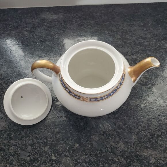 TEAPOT VINTAGE SYRACUSE BLUE MISTIC PATTERN - Picture 3 of 6